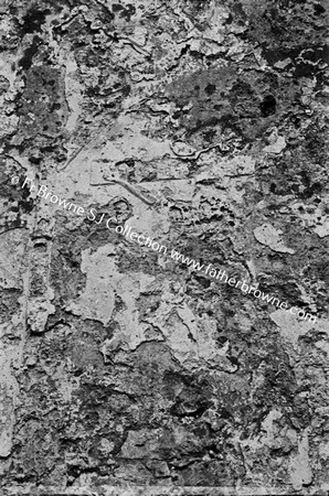 QUINN ABBEY REMAINS OF STUCCO CRUCIFIXION ON SOUTH WALL OF NAVE